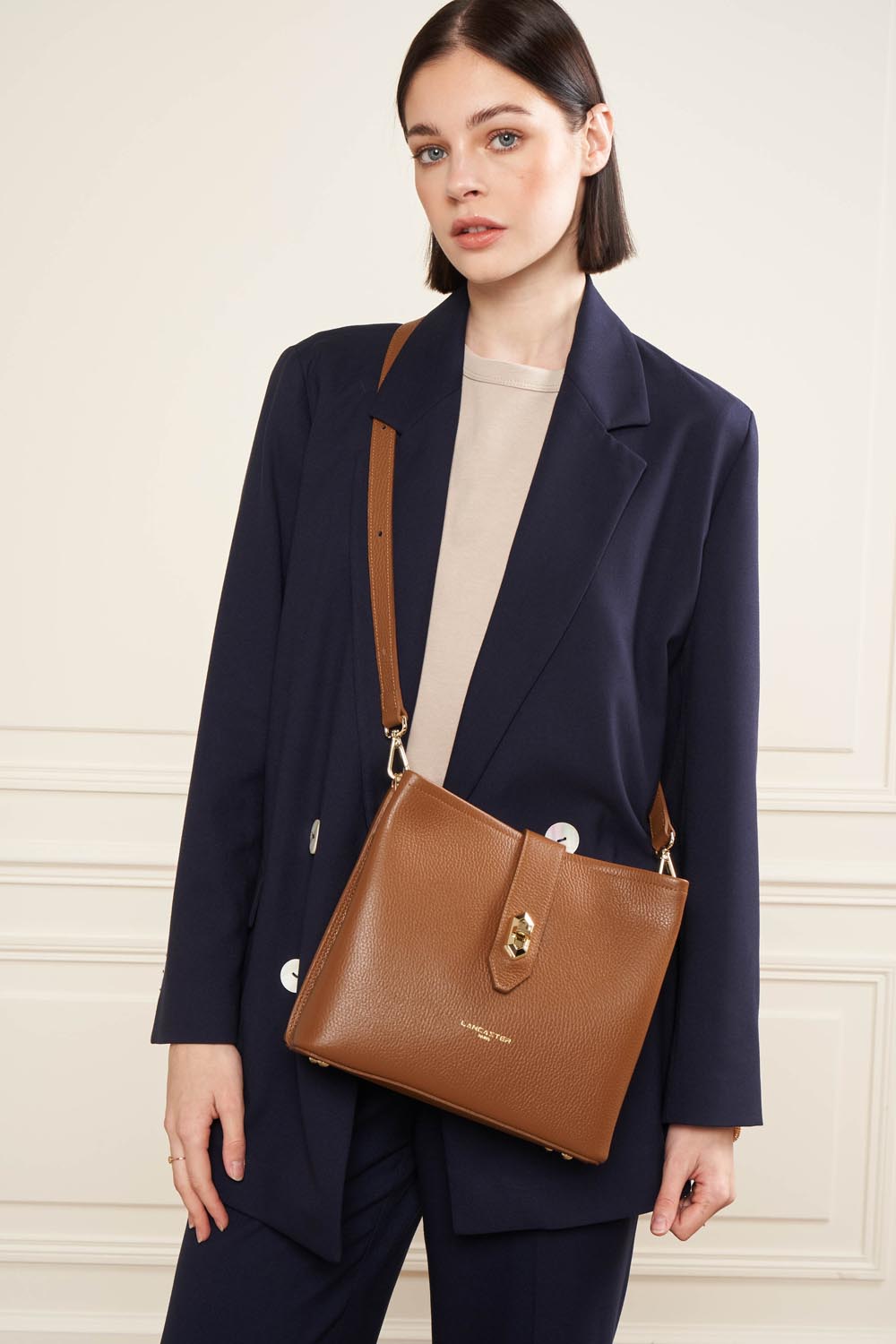 "Bucket" taska,  Top Double, Úlfalda / Appelsínulit