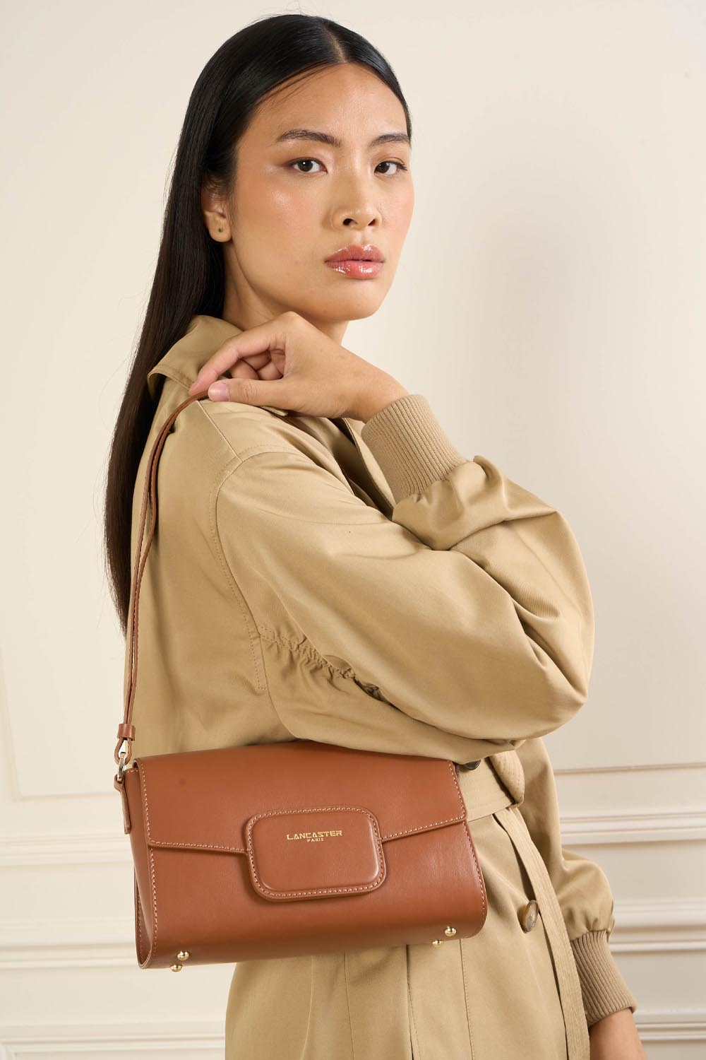 "Crossbody" taska,,  Paris PAD, Úlfaldalit (Camel)