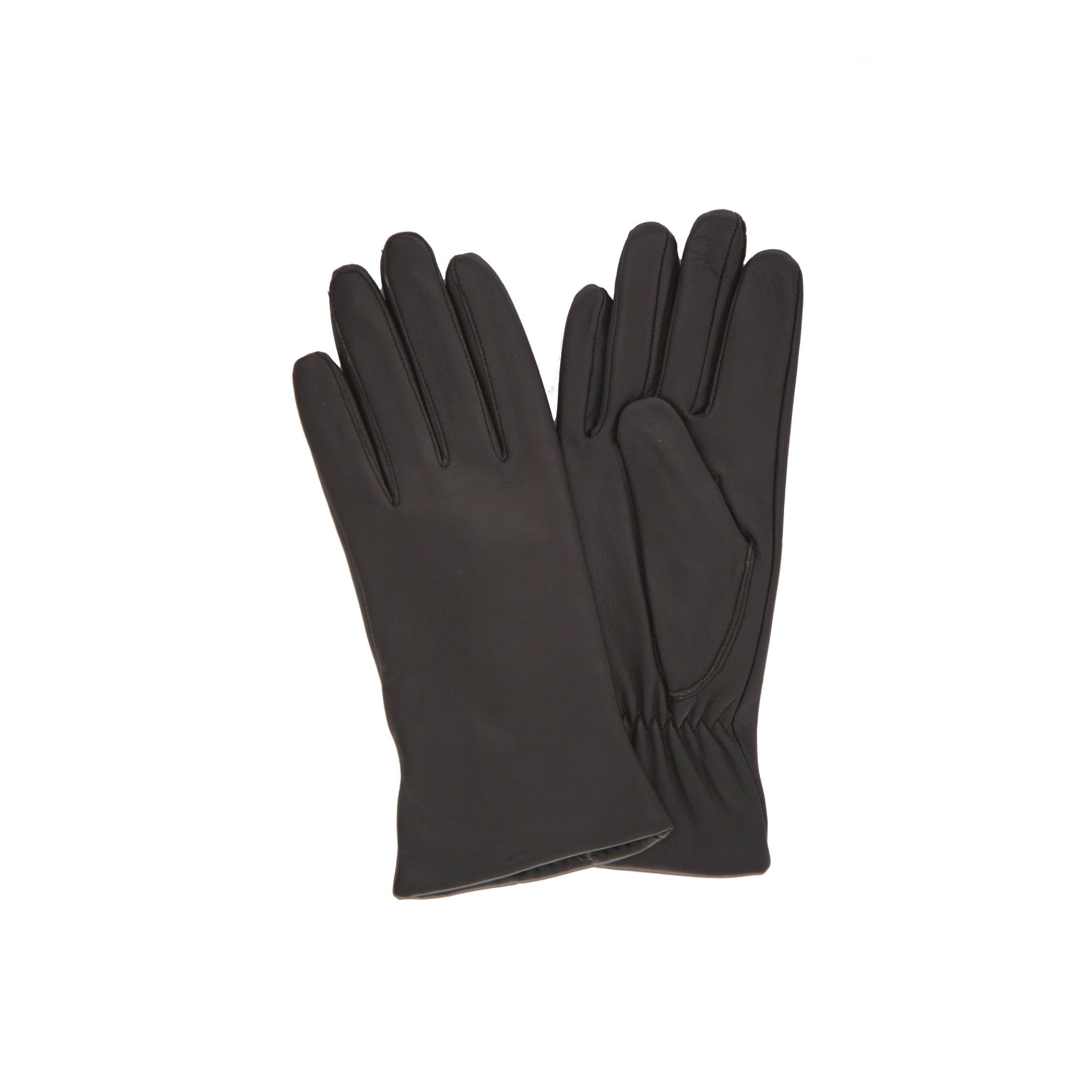 Drangey dökkbrúnir leðurhanskar (kvk)