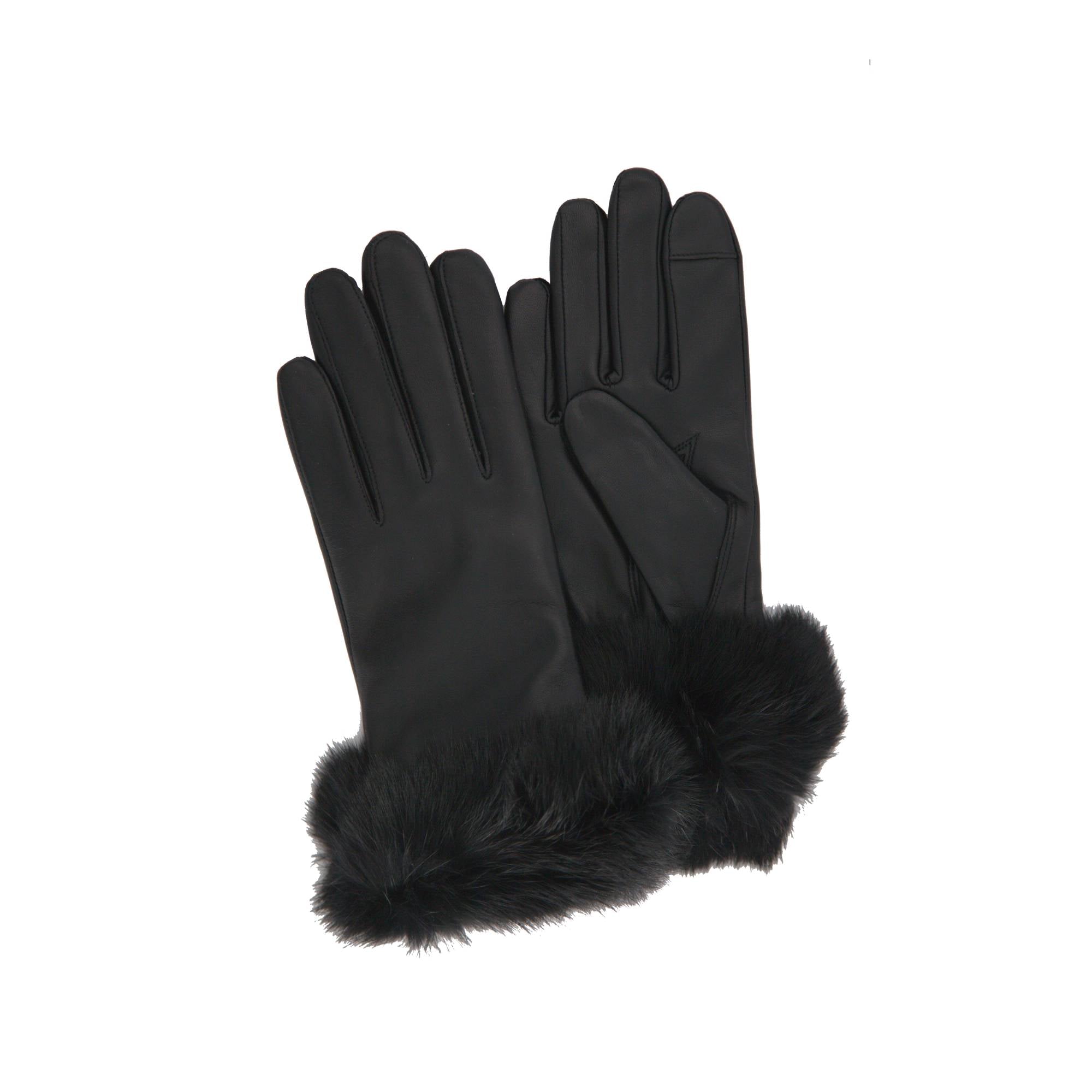 Seley svartir leðurhanskar (kvk)