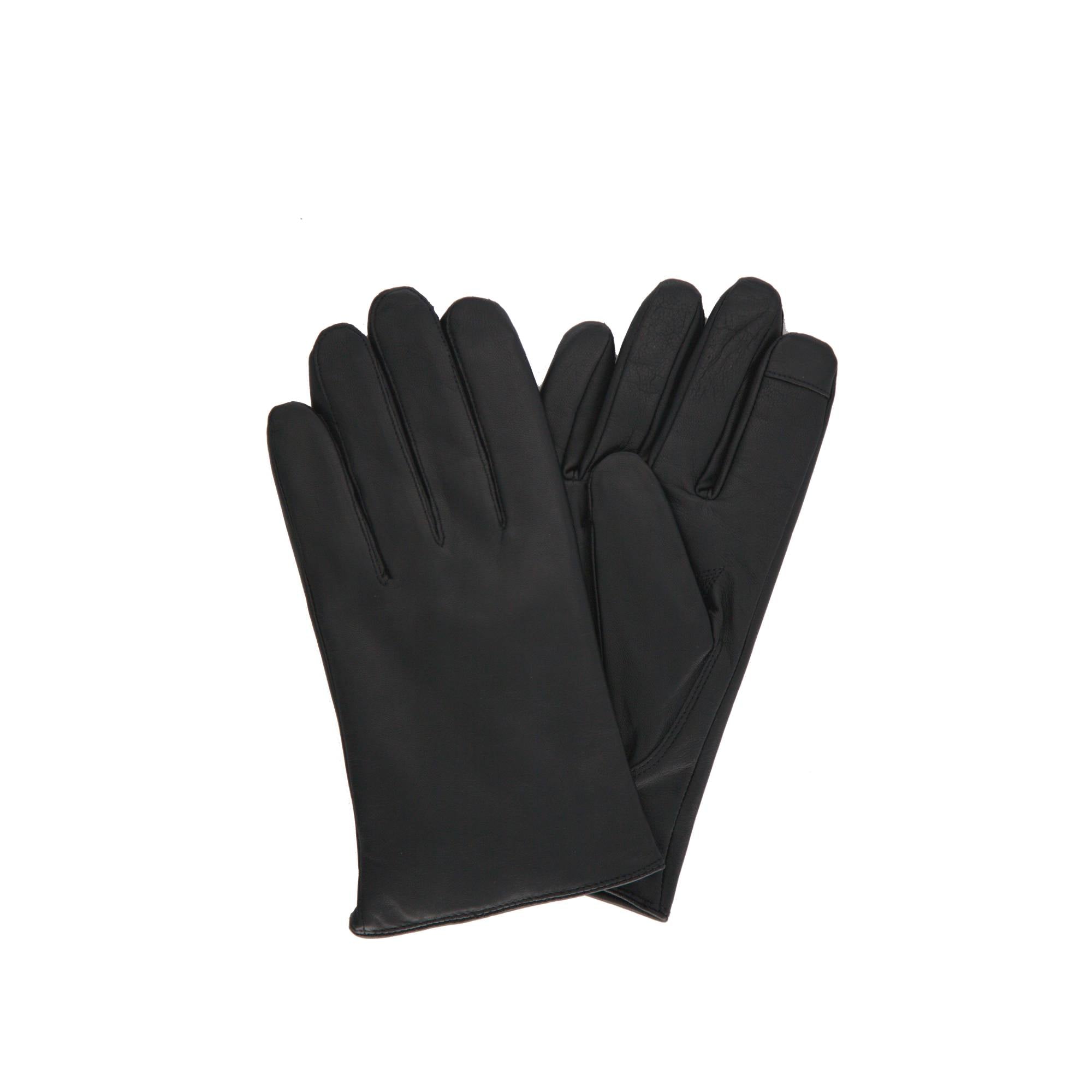 Grímsey svartir leðurhanskar (kk)