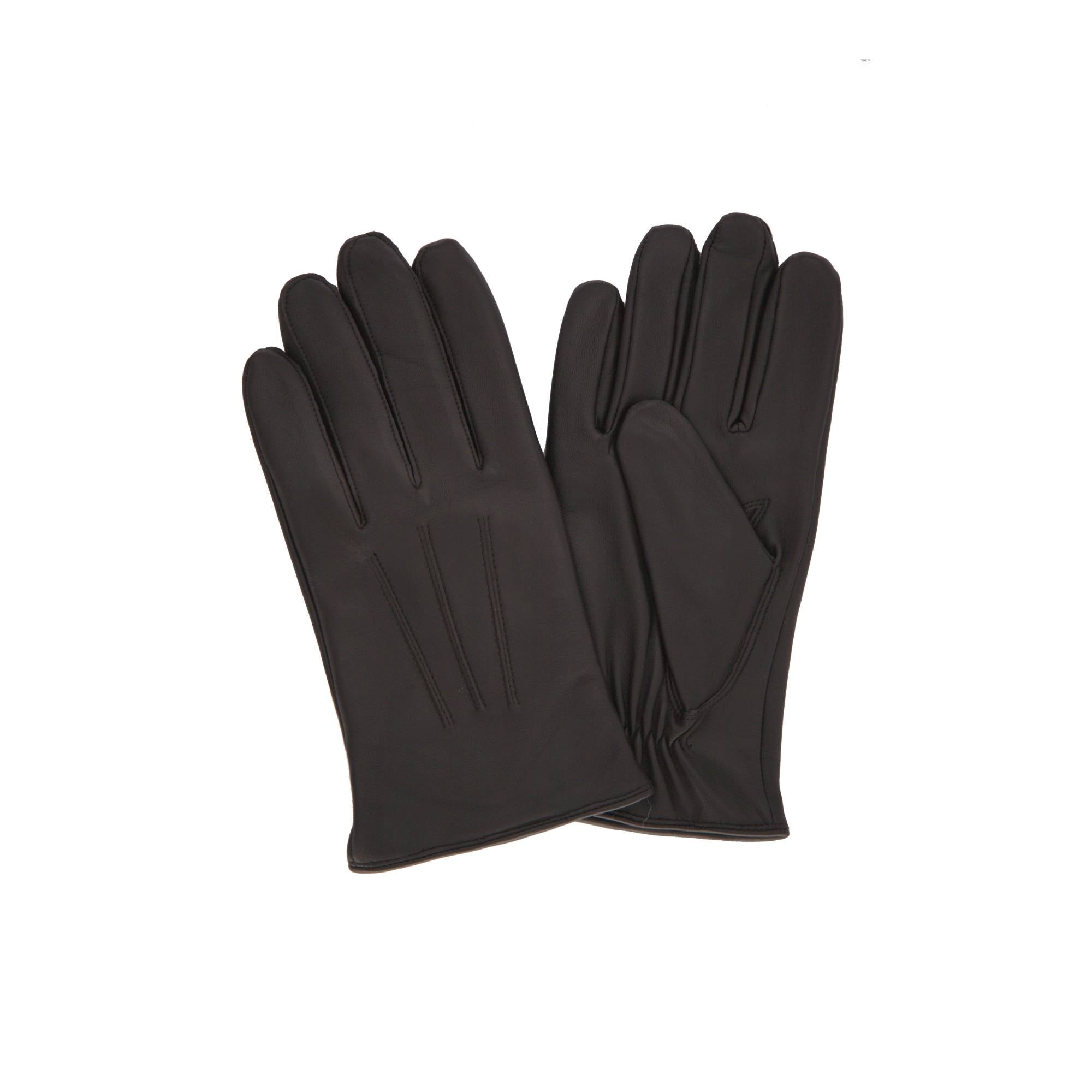 Grímsey dökkbrúnir leðurhanskar (kk)
